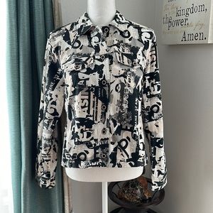 VTG Conrad C Collection Graffiti Jacket Women’s Medium 8 Button Down with collar